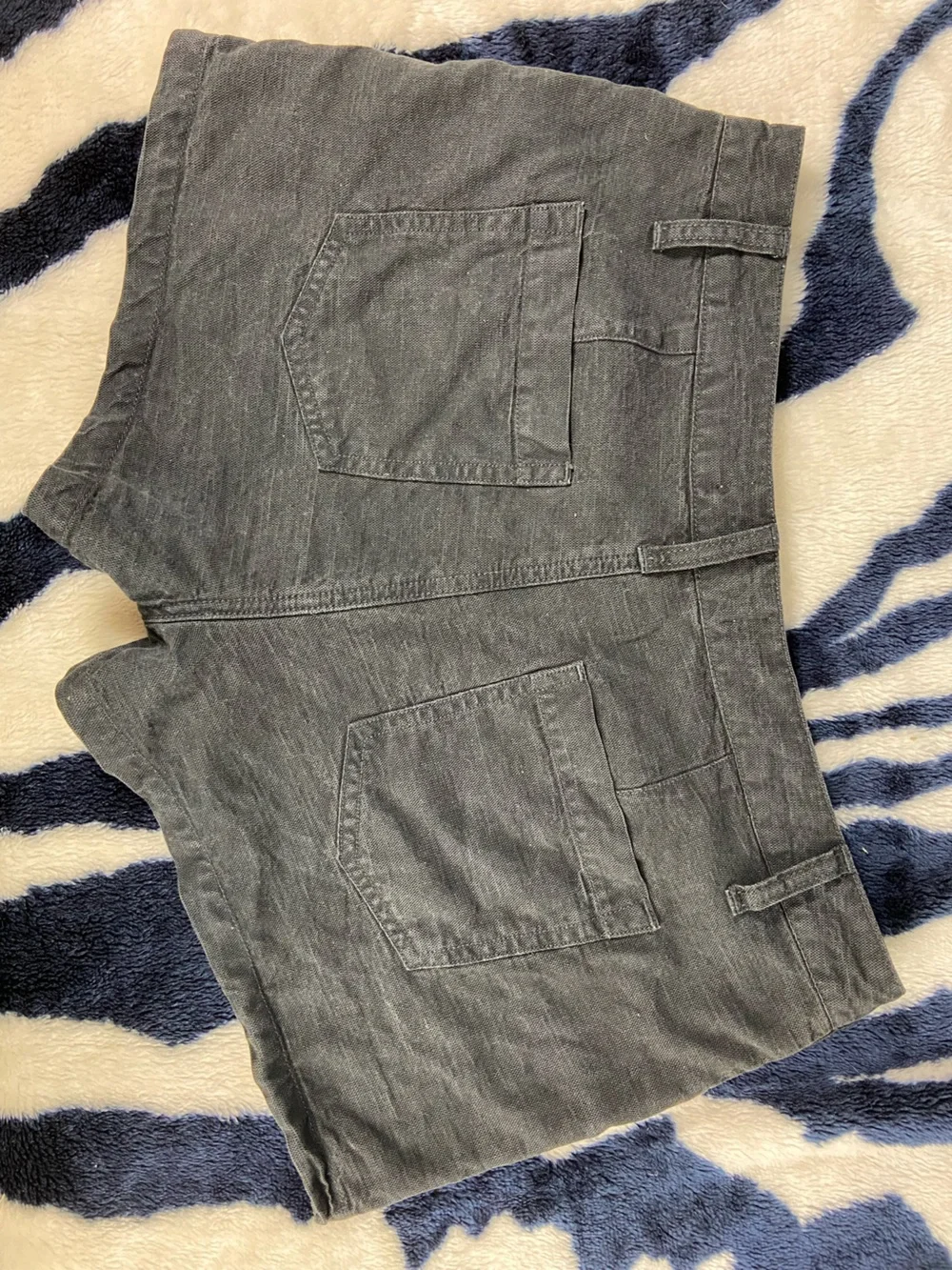 Joie Wilma Black Faded Linen Blend Studded Side Trim Shorts Sz 4 [CH]